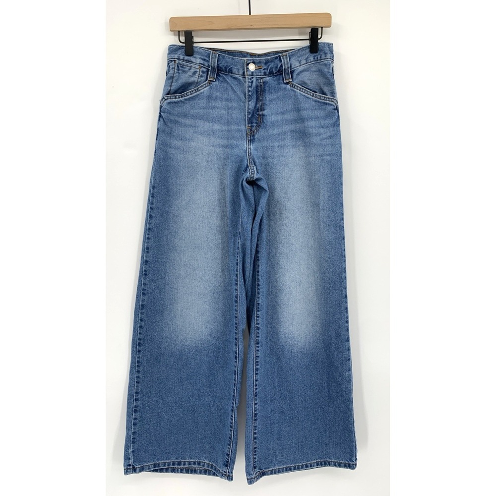 Levis Wide Leg Jeans Womens 26 Blue 94 Baggy Wide Leg Fade Cotton Denim Pants